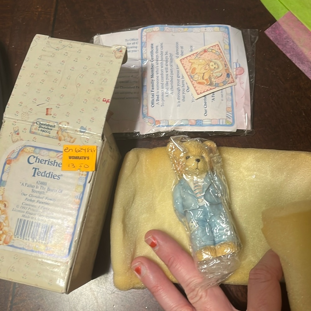 NIB 624888 cherished teddies a father is the bearer of strength teddy bear